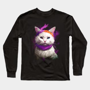 Feline Fancy - Elegant and Cute Cat Long Sleeve T-Shirt